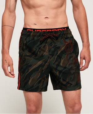 Superdry State Volley Férfi Fürdőruha Zöld/Camo | TROGF2369